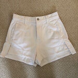 7 For All Mankind White High Waist Shorts